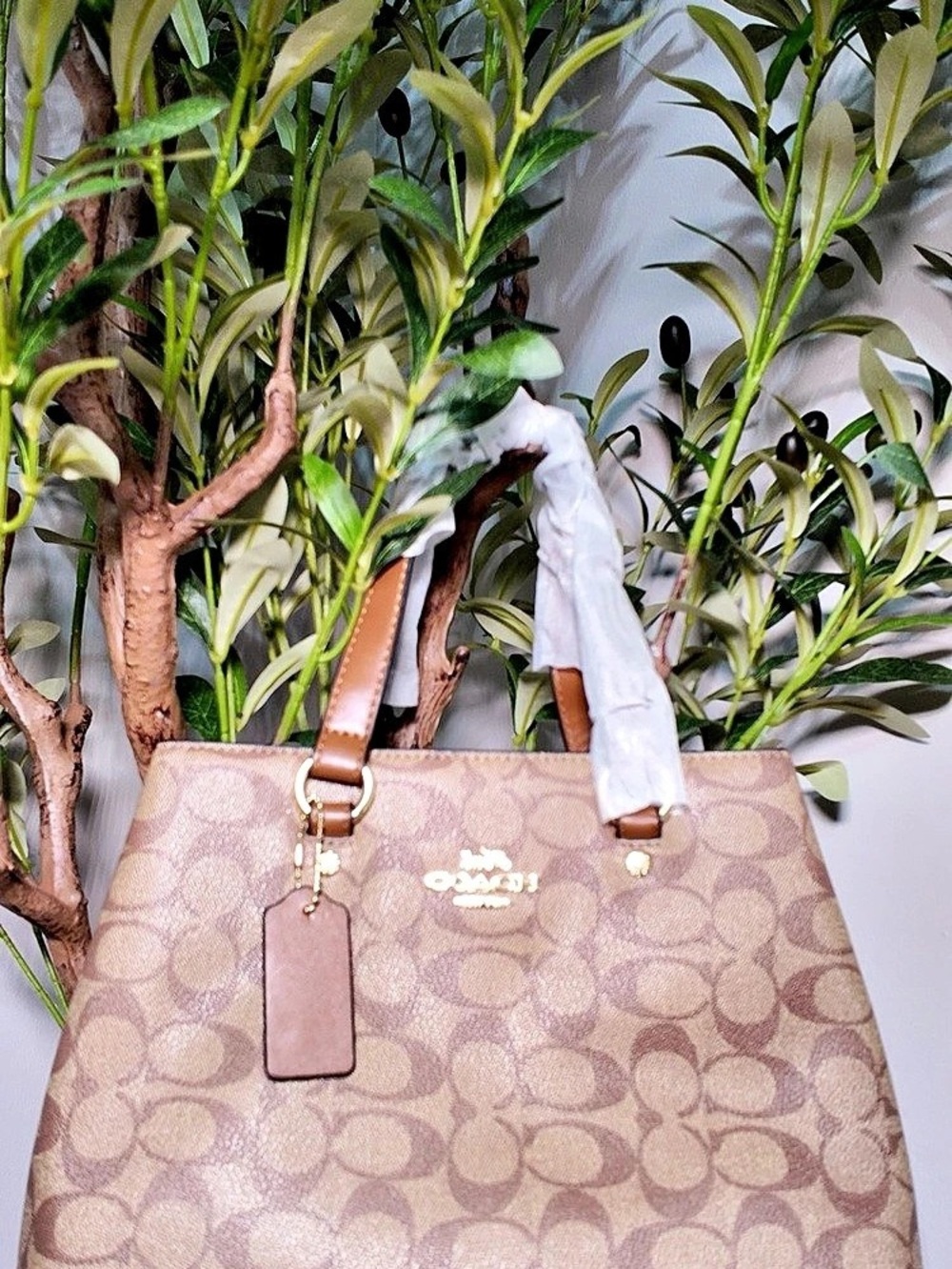 Beige Monogram Handbag with Long Strap – New, Never Used - Picture 6 of 6